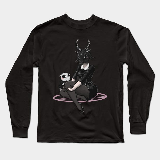 Satanic Pussy Long Sleeve T-Shirt by SaraWired